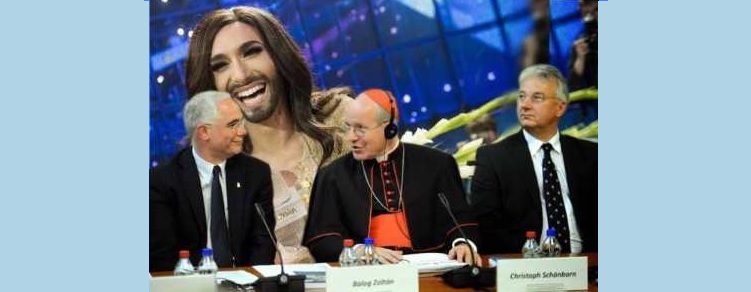 Kardinal Schönborn gratulierte Thomas Conchita Wurst Neuwirth zum Eurovisionserfolg: "Im bunten Garten Gottes herrscht Farbenvielfalt"