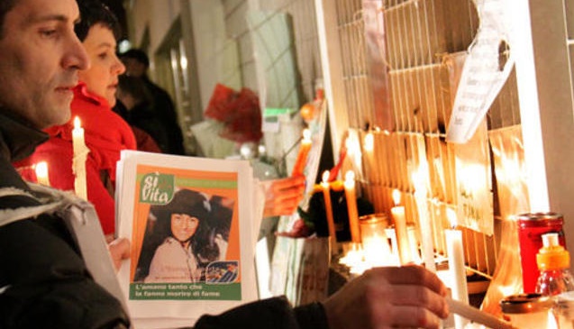 Gebetsvigil für Eluana Englaro im Februar 2009: "Eluana wollte nicht sterben, sondern leben".