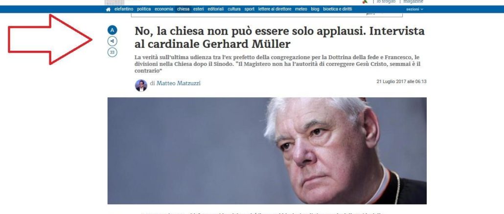 Kardinal Müller: "Nein, ich weiß nicht, warum ich nicht im Amt bestätigt wurde. Der Papst hat es mir nicht gesagt."