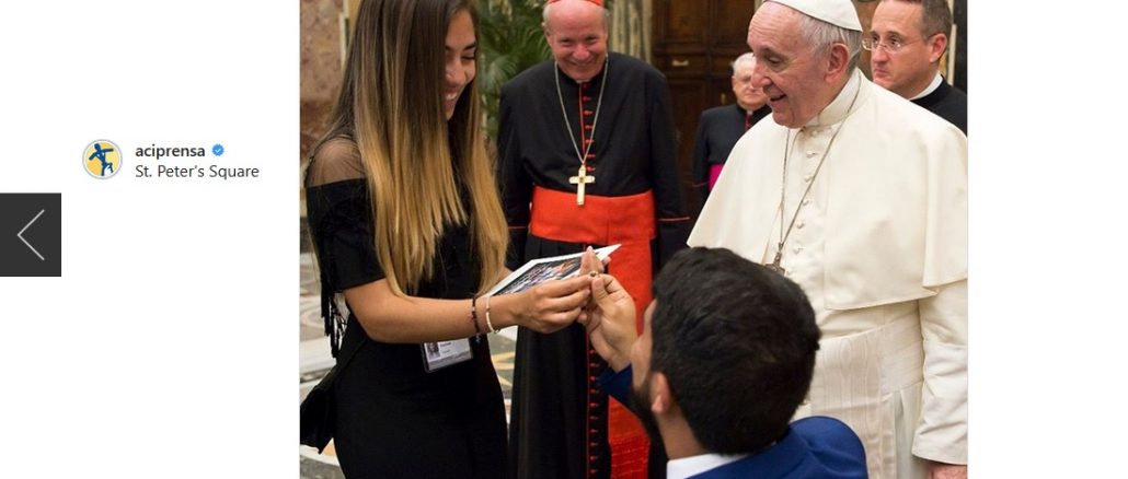 Ungewöhnlicher Heiratsantrag: im Vatikan und mit dem Papst als Zeugen.