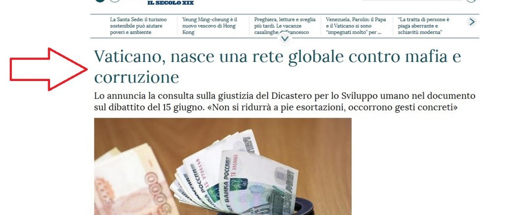 Vatikan schafft "globales Netzwerk" gegen Mafia und Korruption und prüft, ob es dafür die Tatstrafe der Exkommunikation geben könnte.