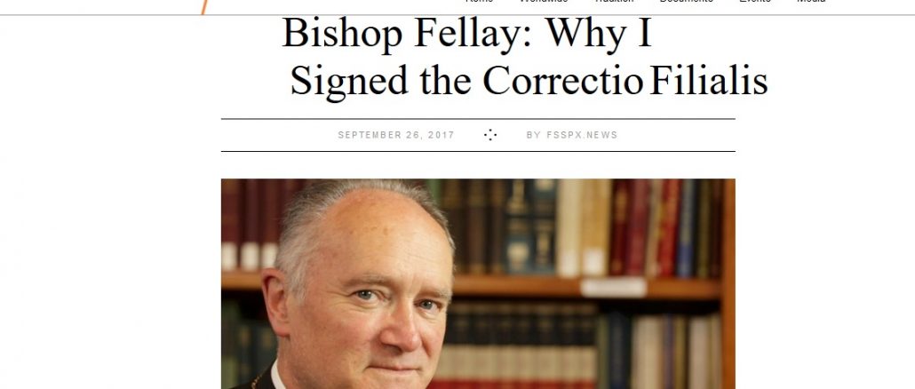 Bischof Fellay: "Die Lehre Christi kann nicht einfach heimlich geändert werden."