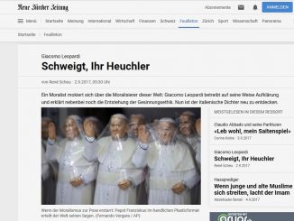 Neue Zürcher Zeitung: "Schweigt, Ihr Heuchler"