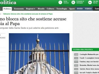 Vatikan übt Zensur: Zugang zur Internetseite "Zurechtweisung von Papst Franziskus wegen der Verbreitung von Häresien" im Vatikanstaat blockiert.