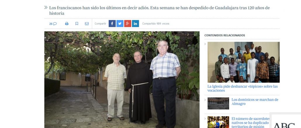 Vergangene Woche wurde das Franziskanerkloster von Guadalajara aufgelassen. Im Bild die drei letzten Brüder.