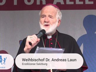 Weihbischof Andreas Laun bei der "Demo für alle". Am 13. Oktober wurde er 75 und am selben Tag von Papst Franziskus emeritiert.