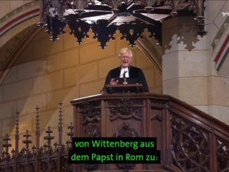 EKD-Vorsitzender Bredford-Strohm richtete am 31. Oktober von der Kanzel der Schloßkirche in Wittenberg eine Einladung an Papst Franziskus