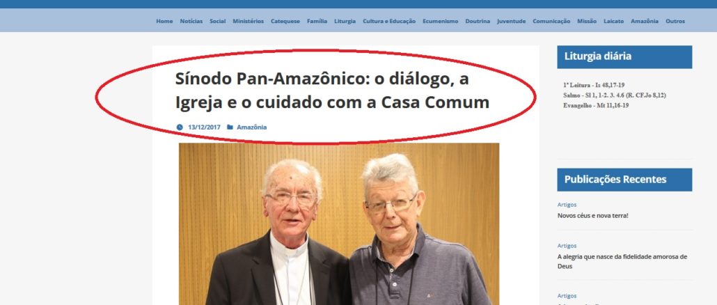 Kardinal Hummes und Bischof Kräutler lenken Vorbereitungen für die Amazonas-Synode.