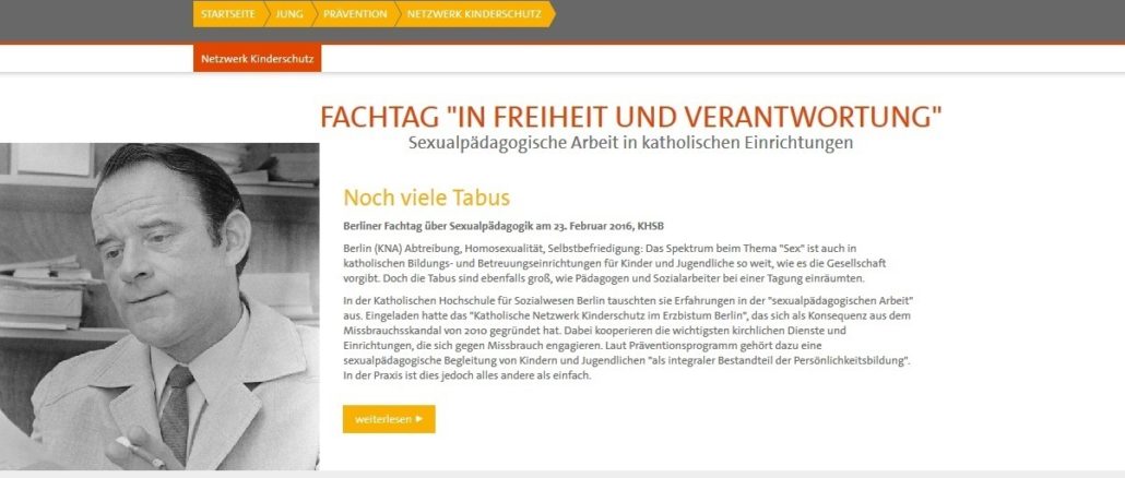 Erzbistum Berlin: Sexualpädagigische Arbeit an katholischen Einrichtung nach Helmut Kentler?