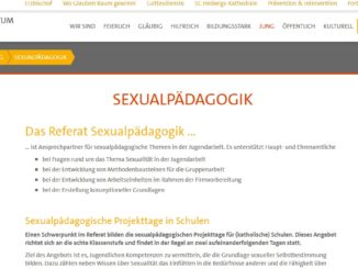 Sexualpädagogik im Erzbistum Berlin mit Eliminierungstendenz gegen die klassische Ehe und Familie.