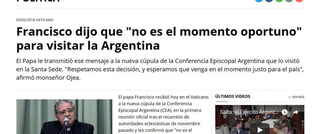 Papst Franziskus: Kein Besuch in Argentinien
