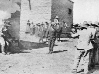 Exekution einer Todesstrafe in Mexiko 1914