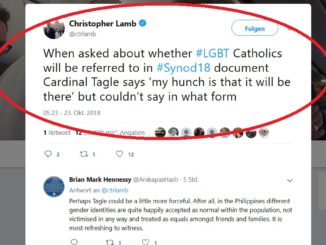 Kardinal Tagel: "Die Annäherung der Kirche an die LGBT-Welt ist auf der Jugendsynode präsent".