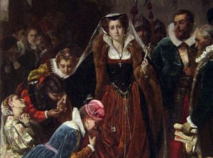 Maria Stuart, katholische Königin von Schottland, mit Anspruch auch auf England, wurde 1587 ebenfalls von Elisabeth I. hingerichtet.