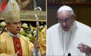 Papst Franziskus und Nuntius Pena Parra Substitut