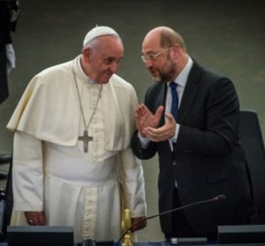 Papst Franziskus mit Martin Schulz