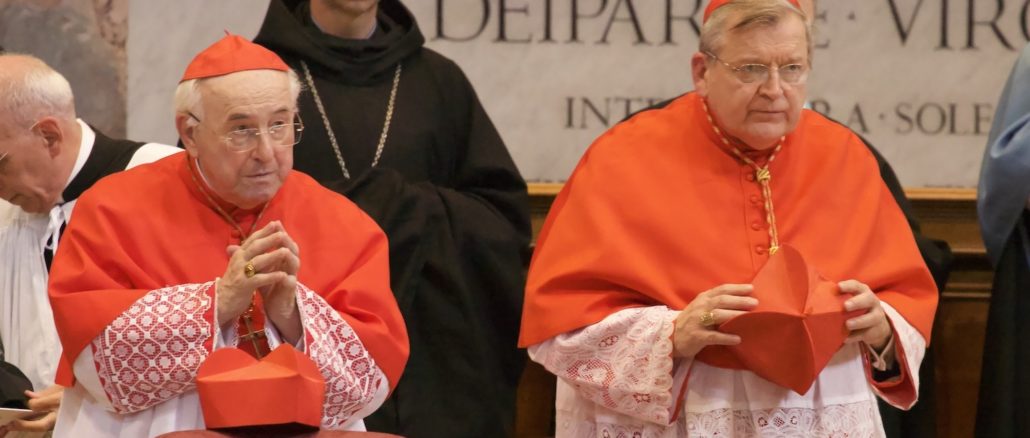 Kardinal Walter Brandmüller über die Homo-Krise in der Kirche und den Ausweg daraus. Im Bild rechts neben ihm Kardinal Burke, ein weiterer Unterzeichner der Dubia zu Amoris laetitia.