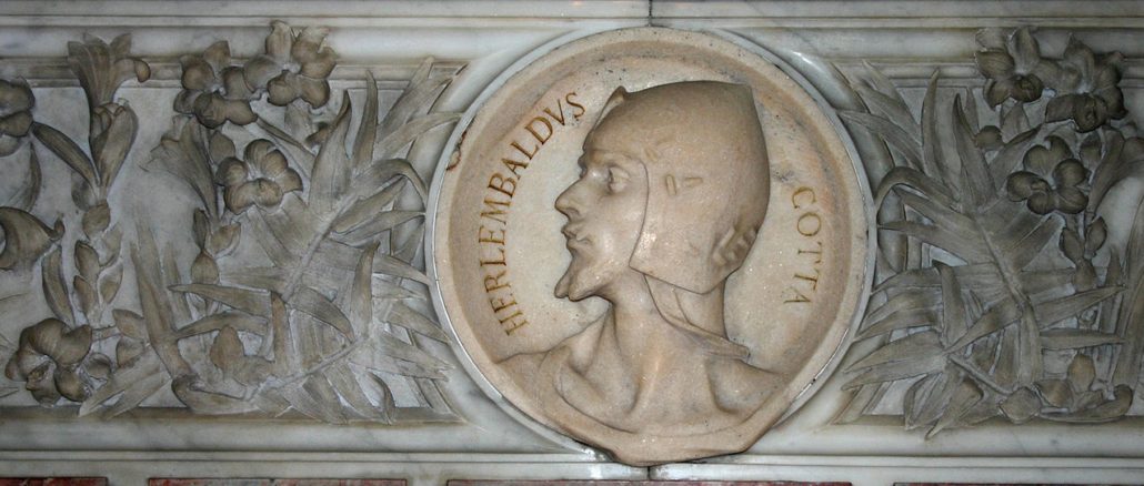 Relief des heiligen Herlembald in der Kirche San Calimero (Mailand)