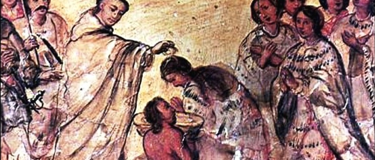 Die Evangelisierung des amerikanischen Festlandes begann 1521 mit der Weihe der ersten Kirche. Ausgeführt wurde sie vor allem durch Dominikaner (Bild) und Franziskaner.