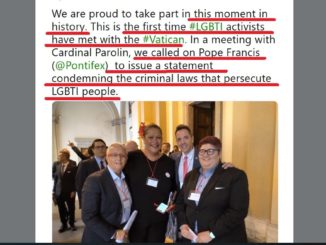 Erstmals wurde die organisierte, internationale Homo-Lobby im Vatikan empfangen.