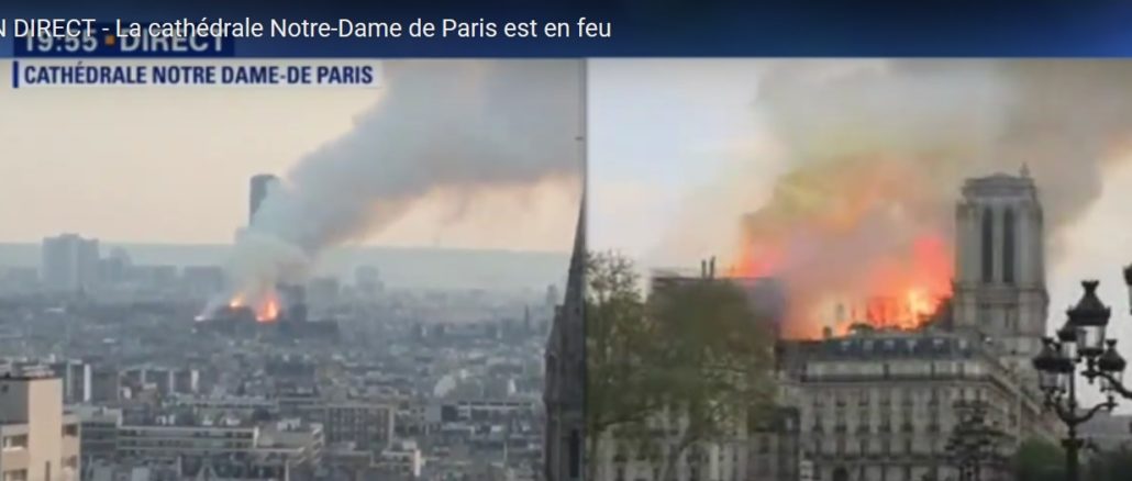 Entsetzen: Notre-Dame de Paris steht in Flammen.