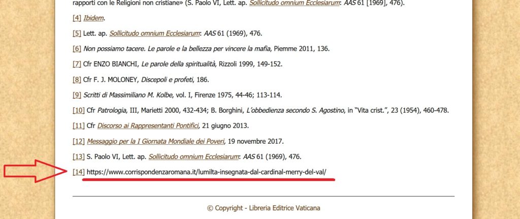 Fußnote 14: ein Aufsatz von Prof. Roberto de Mattei auf seiner Corrispondenza Romana.