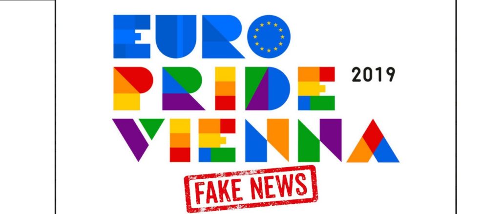 Die Euro Pride 2019 als Fake News-Produzent. Die fatamorganisch aufgeblasene Teilnehmerzahl wurde von den Medien ungeprüft weitergegeben.