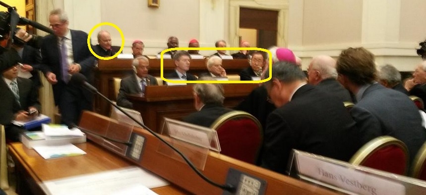 Klimakonferenz im Vatikan (Mai 2015): Sanchez Sorondo (links hinten), vorne v.l. Sachs, Mattarella, Ban Ki-moon.