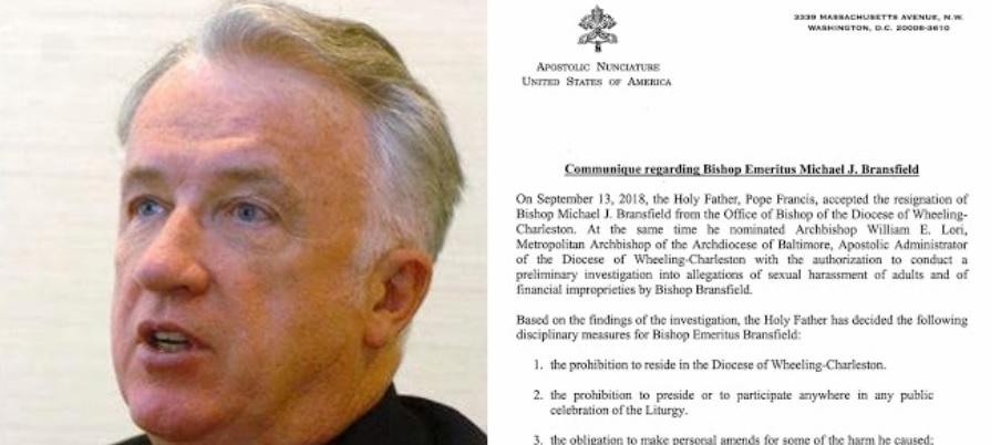Vatikan verhängt Sanktionen gegen den McCarrick-Protegé, Bischof Michael Bransfield.