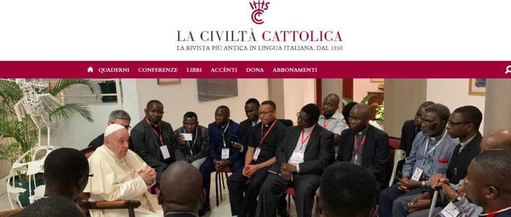 Papst Franziskus bei der Begegnung mit den Jesuiten in Mosambik.