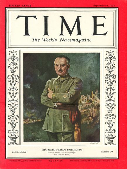 Franco auf der Titelseite des Time magazine (1937)