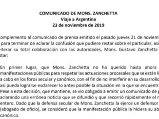 Stellungnahme des Rechtsbeistandes von Bischof Gustavo Zanchetta.