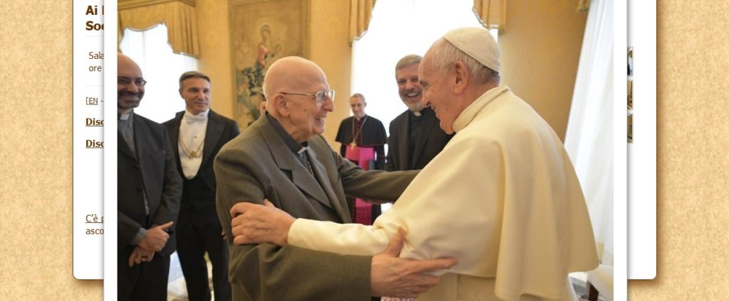 Bartolomeo Sorge SJ am 6. Dezember 2019 mit Papst Franziskus