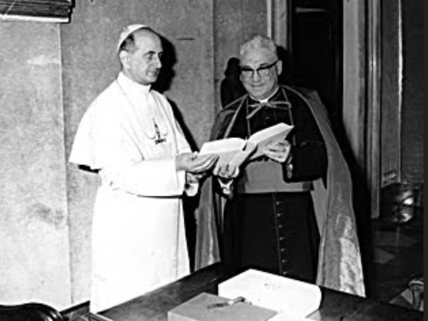 Paul VI. mit Konzilsgeneralsekretär Pericle Felici