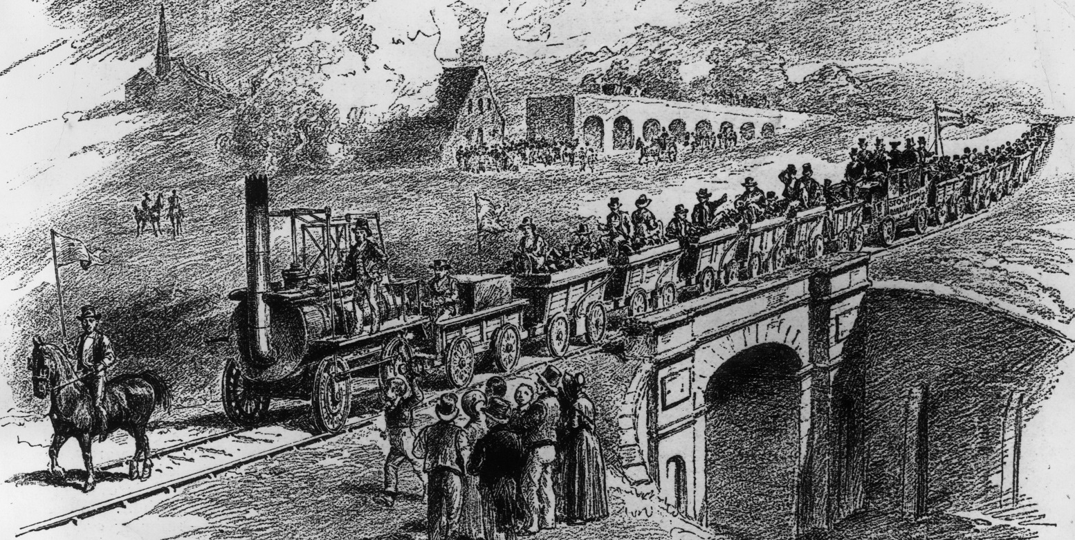 Первая железная дорога в Англии 1825