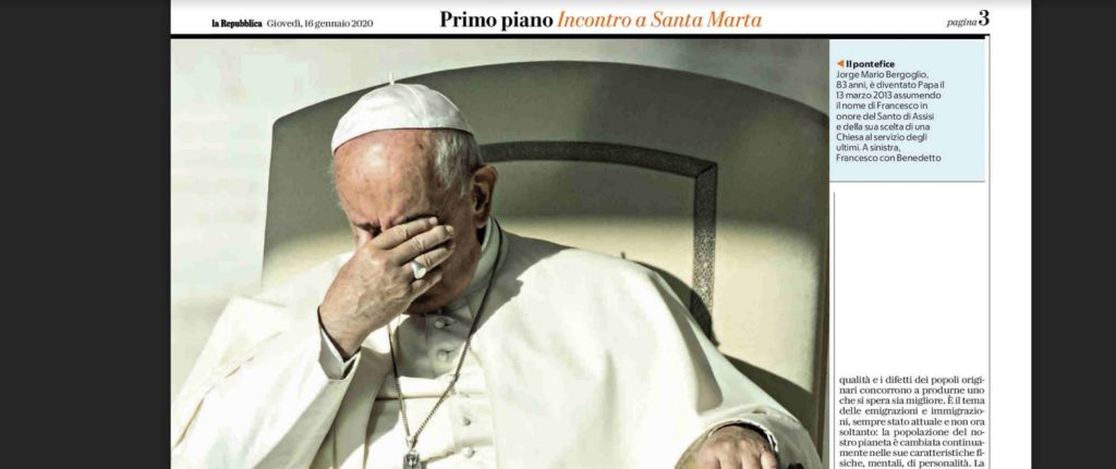 Drei Seiten Unterstützung für Papst Franziskus