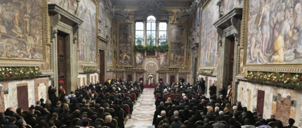 Neujahrsansprache 2020 von Papst Franziskus an das Diplomatische Corps.