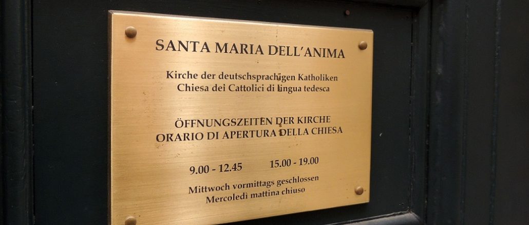 Die Kirche Santa Maria dell'Anima in Rom bleibt offen. Ihr Rektor Franz Xaver Brandmayr reagiert mit geistlichen Mitteln auf die Coronavirus-Epidemie.