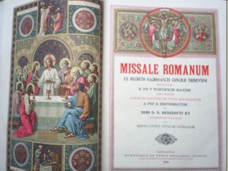 Editio Typica des Missale Romanum 1914 von Pius X., veröffentlicht von Benedikt XV. (in einer Ausgabe des Pustet-Verlags 1920). Benedikt XV