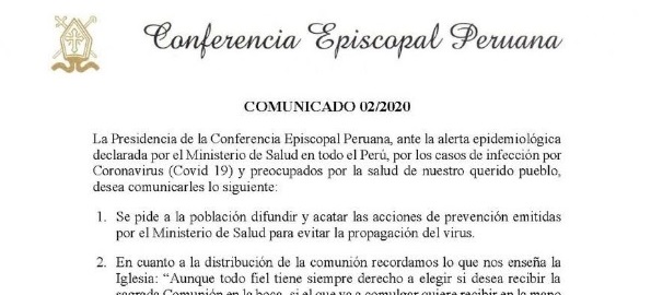 Perus Bischöfe reagieren auf das Coronavirus. Bisher wurden 11 Fälle bekannt.