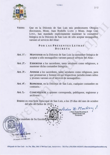 Decree of October 29, 2019