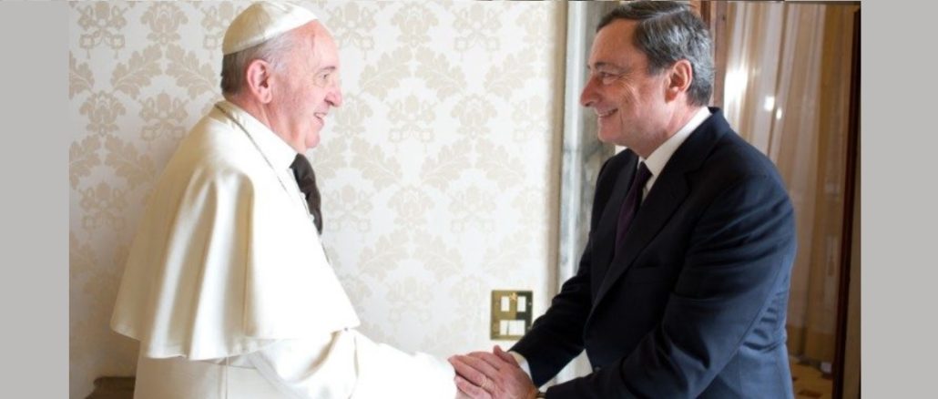 Mario Draghi mit Papst Franziskus