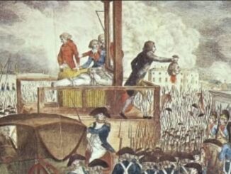 Hinrichtung von König Ludwig XVI. mit der Guillotine.