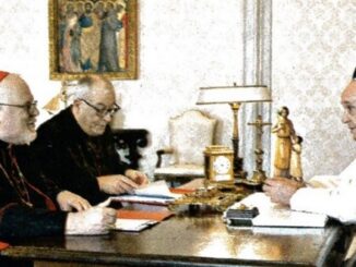 Kardinal Marx im Februar 2020 bei Papst Franziskus. Das Bild wurde der Zeitung La Repubblica entnommen, die es zum Artikel veröffentlichte.
