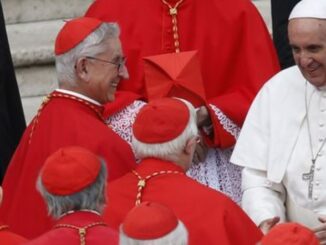 Papst Franziskus mit Kardinaelen