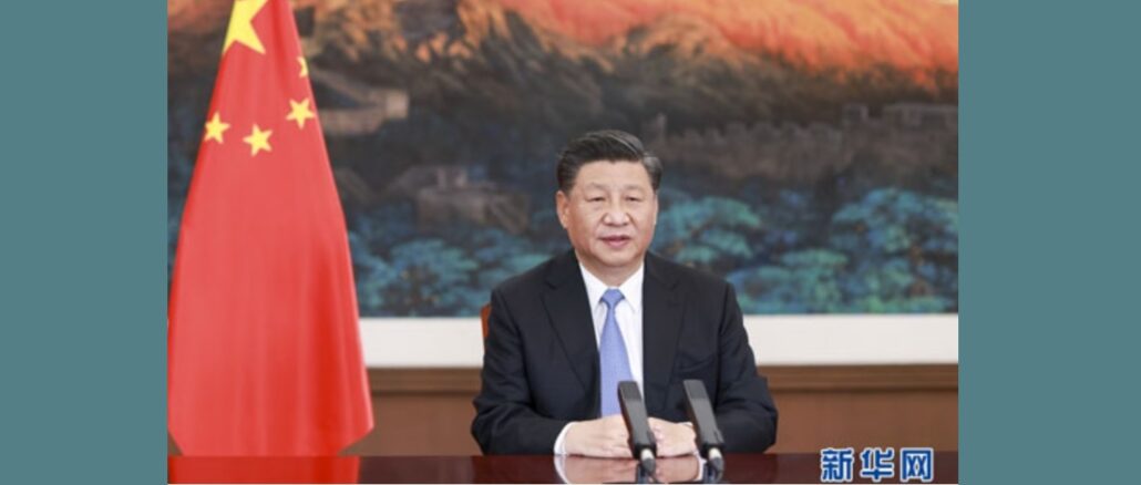 Xi Jinping , Chinas Staats- und Parteichef, präsentierte China als führend in Sachen Kima- und Umweltschutz und bediente sich einer Sprache, die von Papst Franziskus bekannt ist.