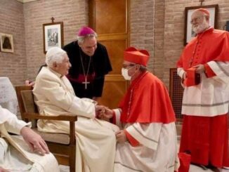 Am Samstag besuchte Papst Franziskus mit den neuen Kardinälen Benedikt XVI. im Kloster in den Vatikanischen Gärten