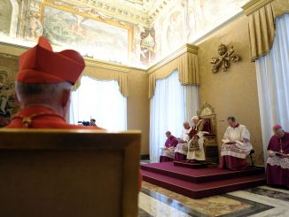 Historische Momentaufnahme: Papst Benedikt XVI. gibt am 11. Februar 2013 überraschend seinen Amtsverzicht bekannt.