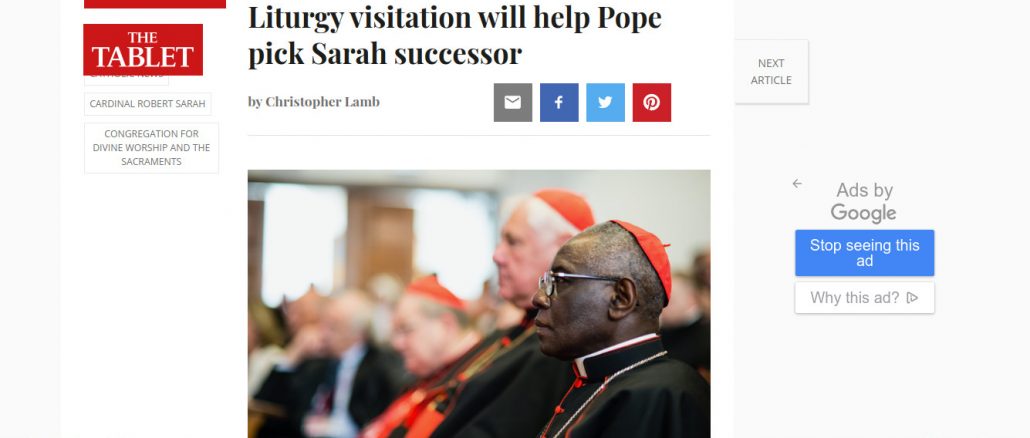 The Tablet: "Visitation ist eine Visitation, aber keine Visitation". Im Bild Kardinal Robert Sarah.