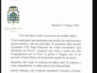 Das Schreiben von Bischof Miragoli an den Klerus seiner Diözese.